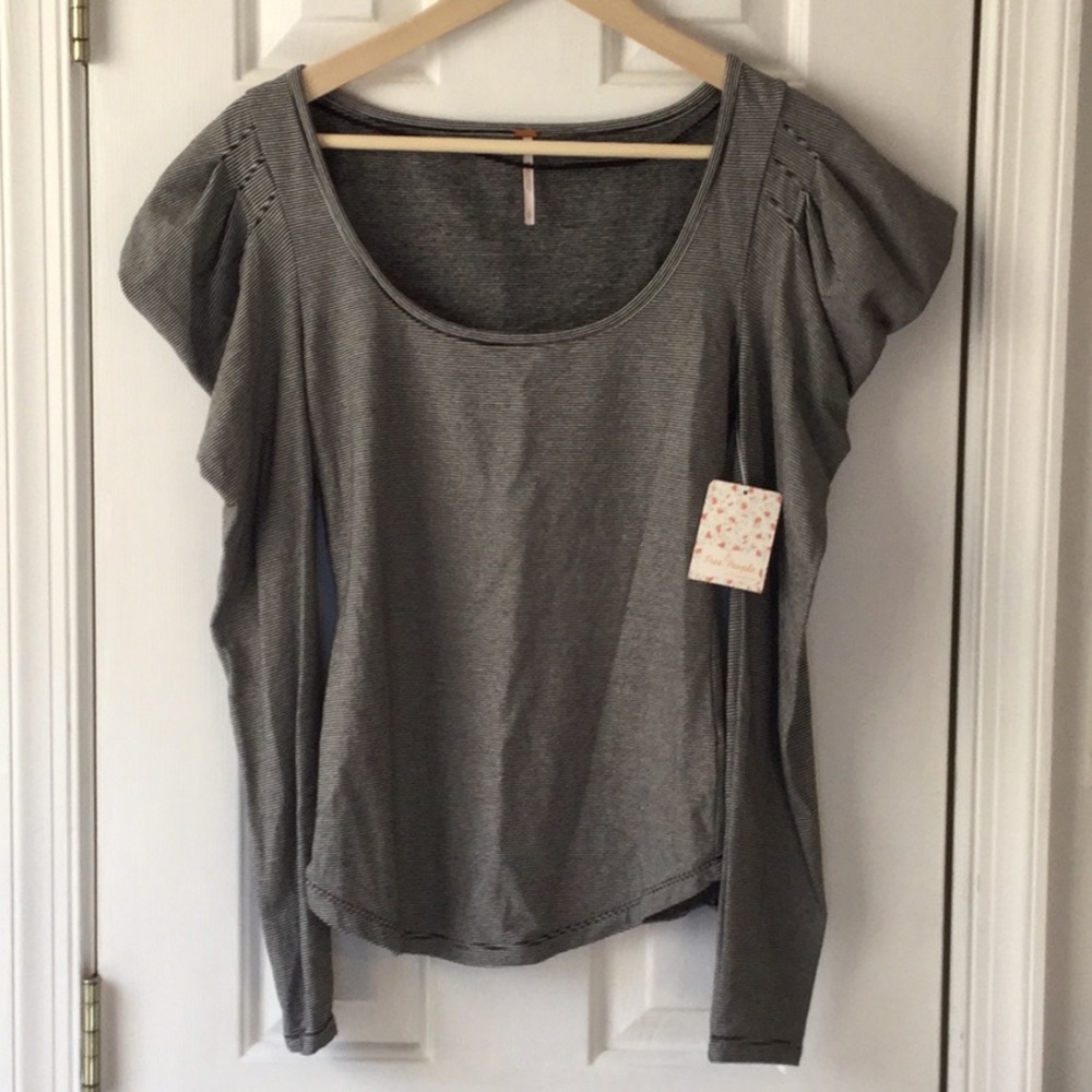 NWT Free People Penelope Striped Puff Sleeve Small